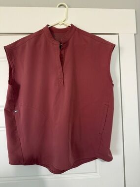 Figs Sleeveless Top in Wine Red